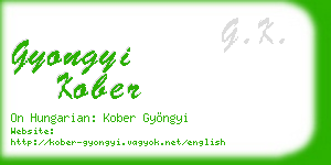 gyongyi kober business card